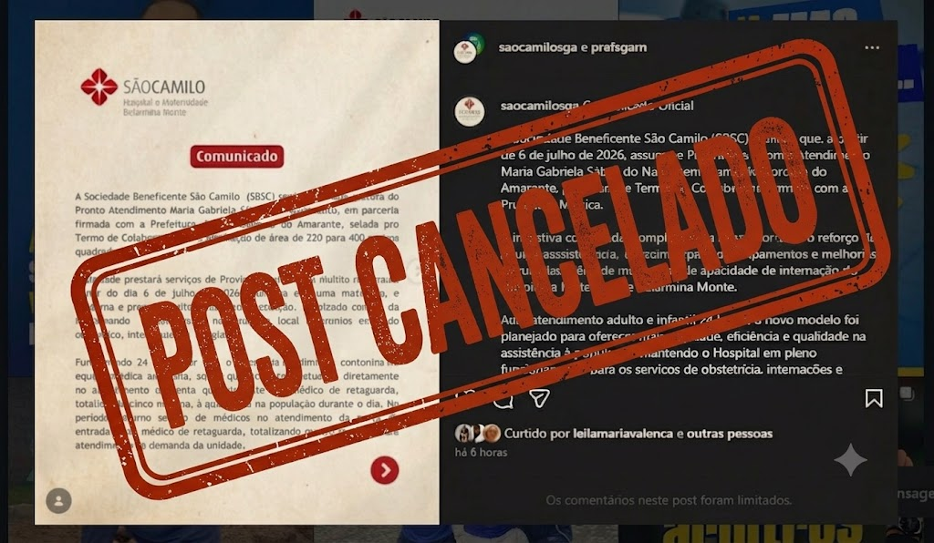 O post publicado na semana passada em colaboração (parceria) com o perfil oficial da prefeitura de São Gonçalo no instagram desapareceu nos dois perfis FOTO: PRINT/ INSTAGRAM